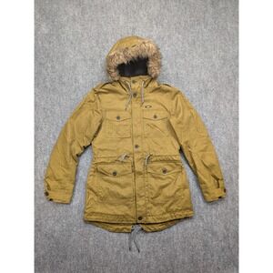 Oakley Womens Small Parka Winter Coat Hooded‎ Faux Fur Lined Ski Snow Gorpcore